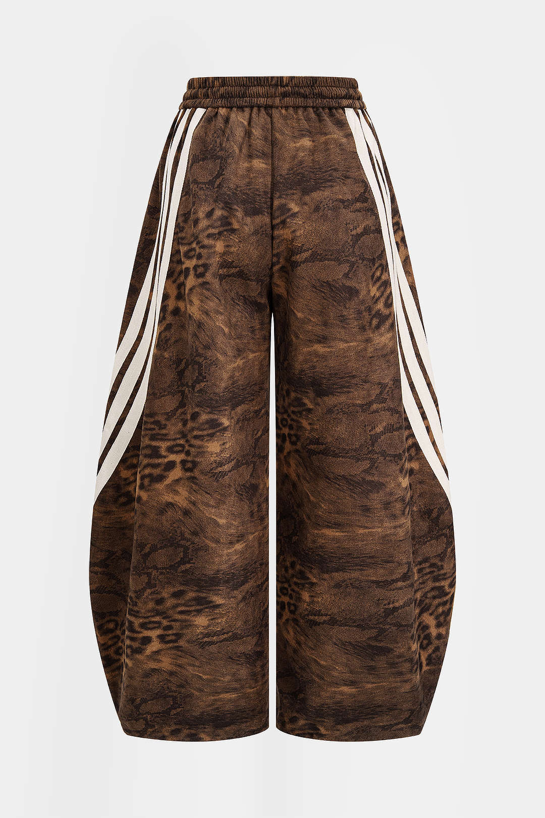 Suede Leopard Print Wide Leg Trousers - Image 2