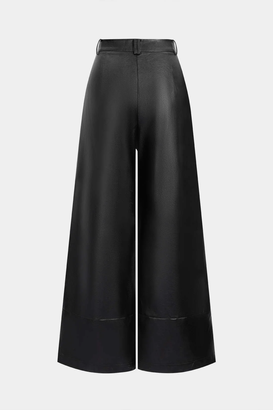 Faux Leather Button Wide Leg Pants - Image 2