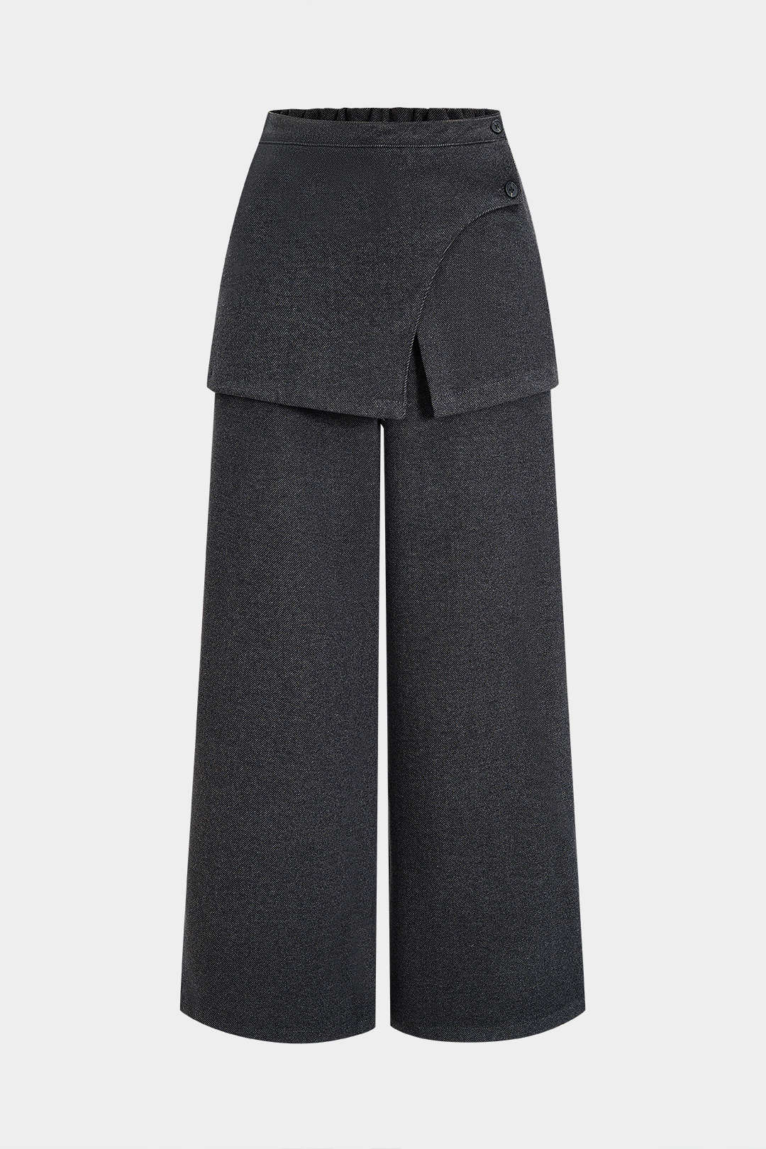 Asymmetrical Button Straight Pants