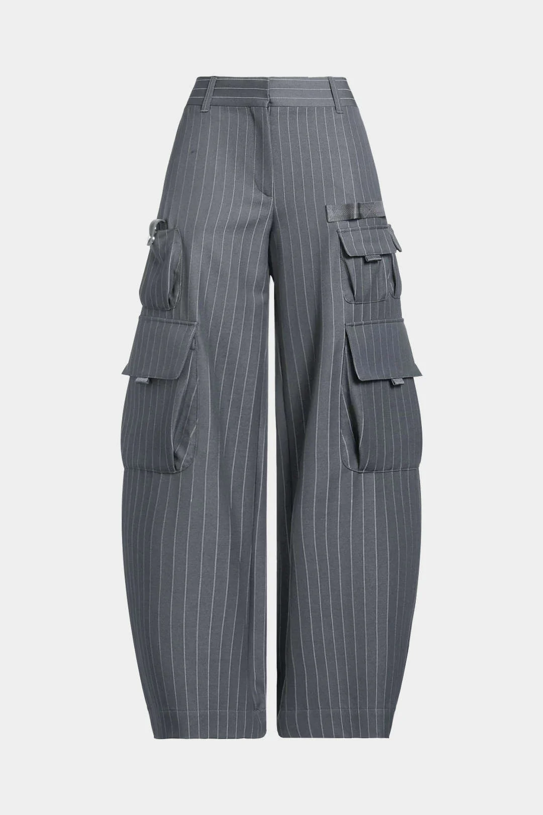 Stripes Print Pocket Wide-Leg Pants