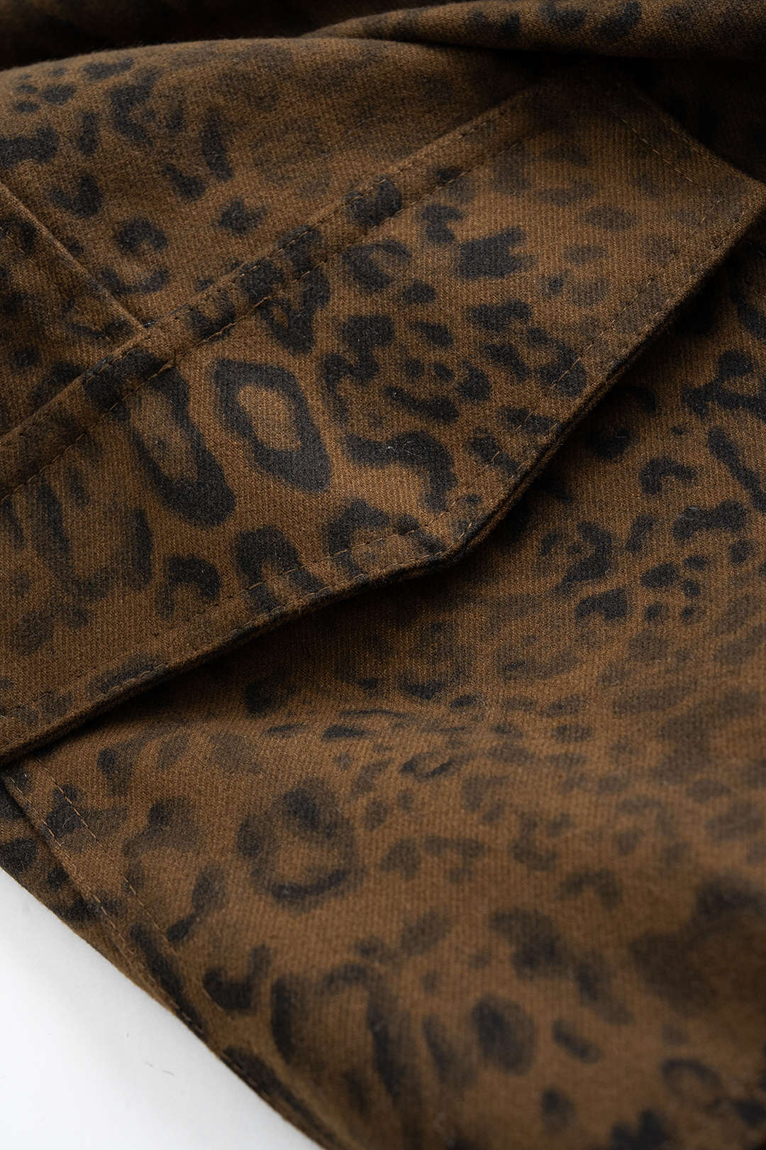 Leopard Print Drawstring Shirred Waistband Pants - Image 4