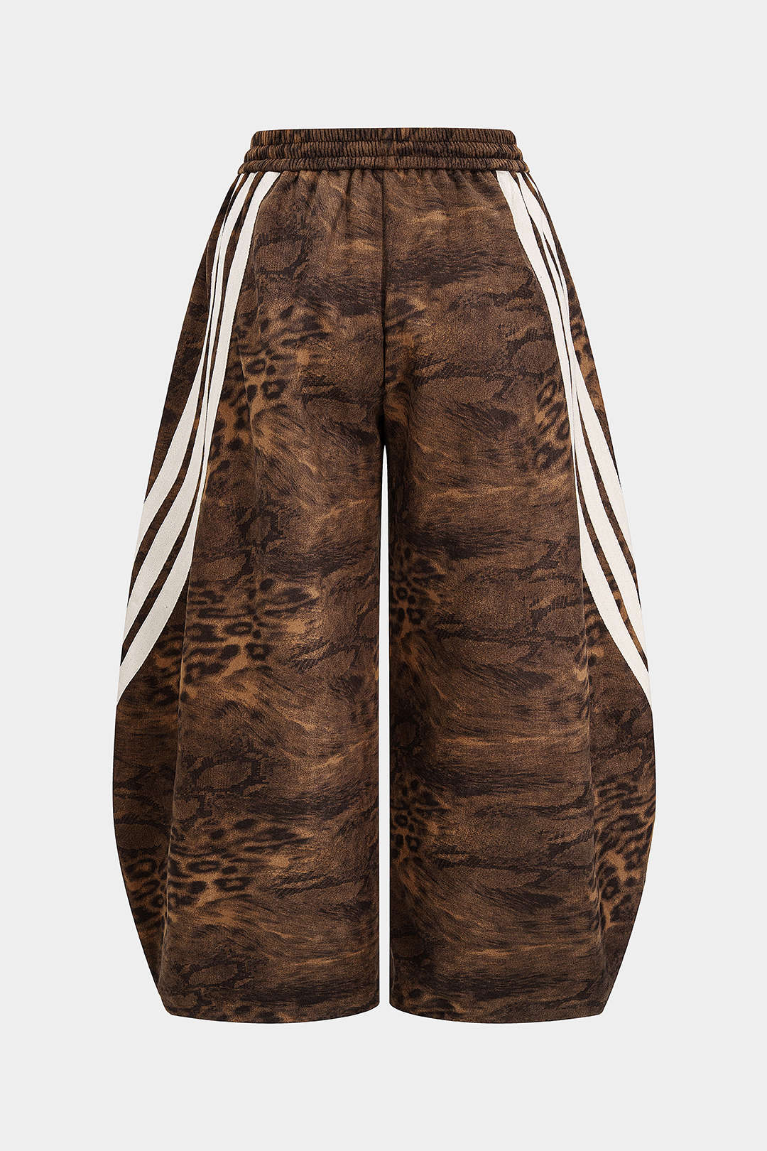 Plus Size Leopard Print Suede Wide Leg Pants - Image 2
