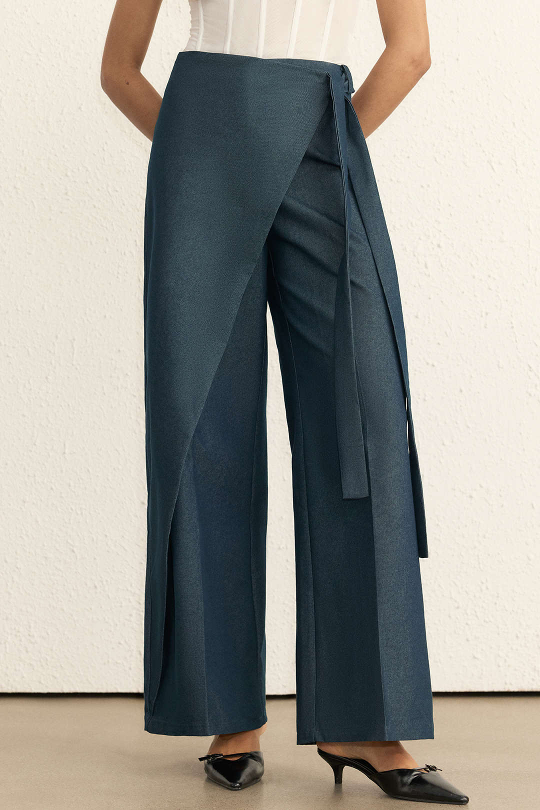 Tie Front Asymmetrical Pants - Image 3