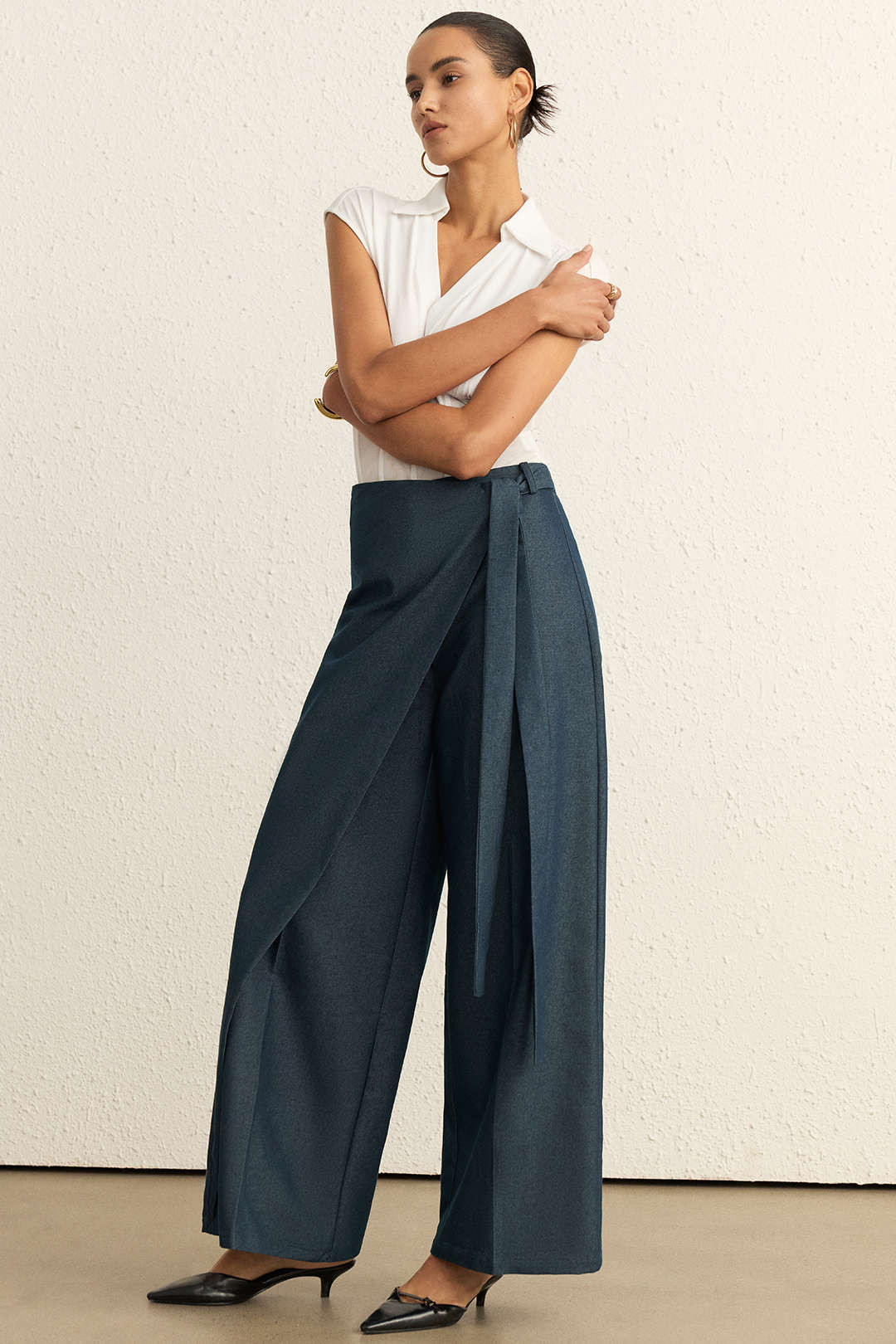 Tie Front Asymmetrical Pants - Image 4