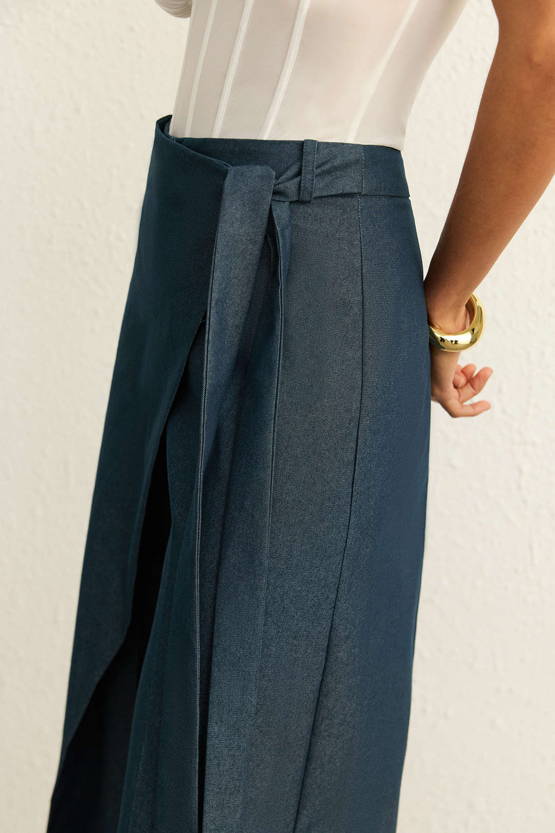 Tie Front Asymmetrical Pants - Image 5