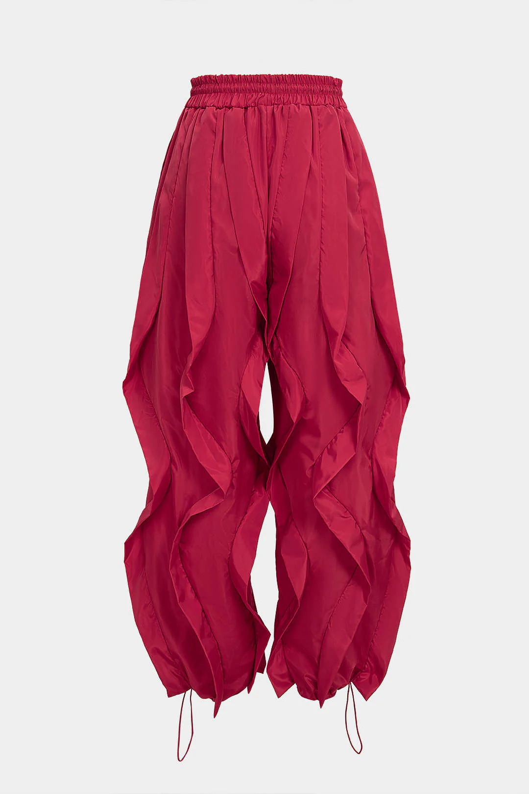 Drawstring Ruffle Detail Wide Leg Pants - Image 3
