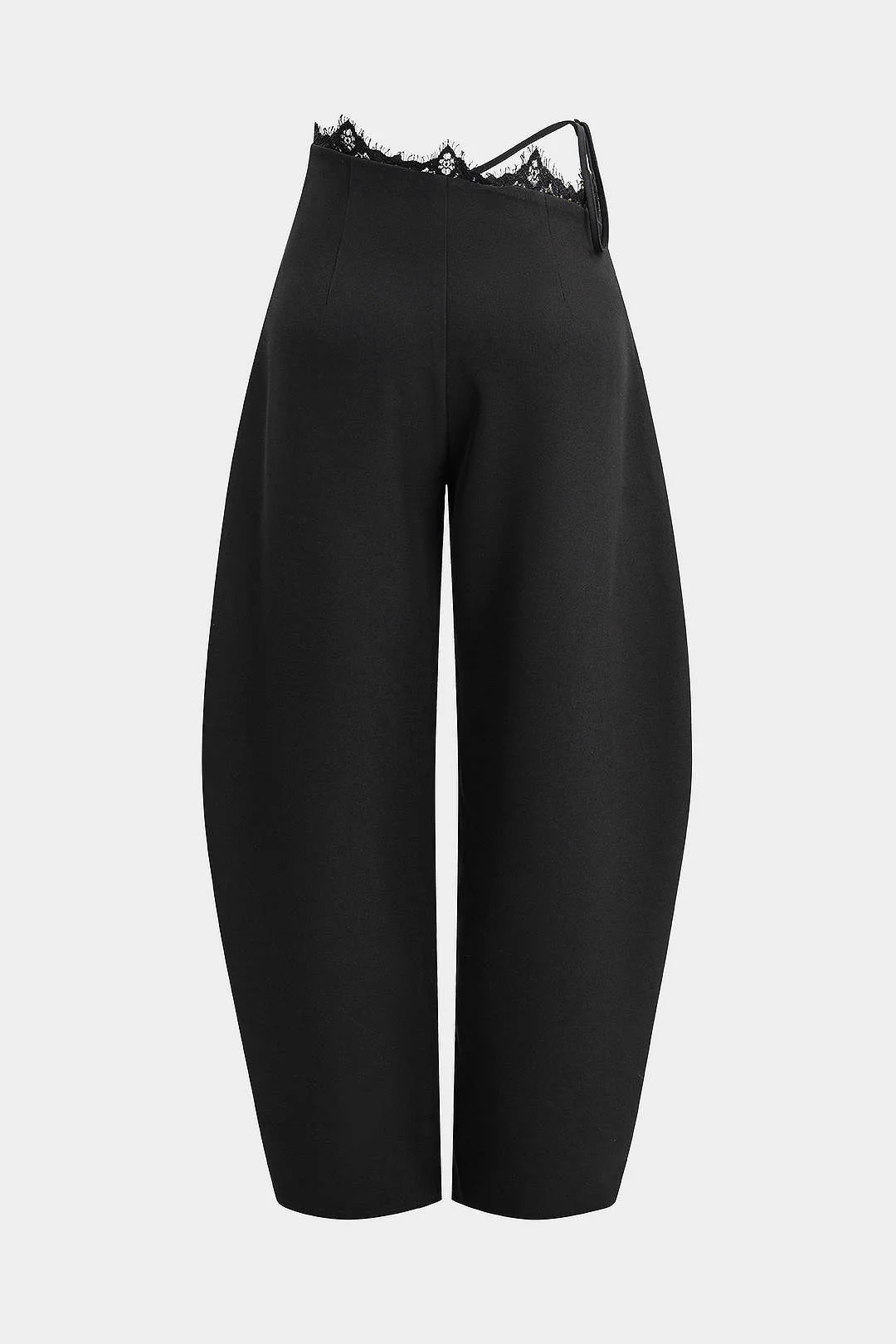 Lace Trim Tie Asymmetrical Wide Leg Pants - Image 12