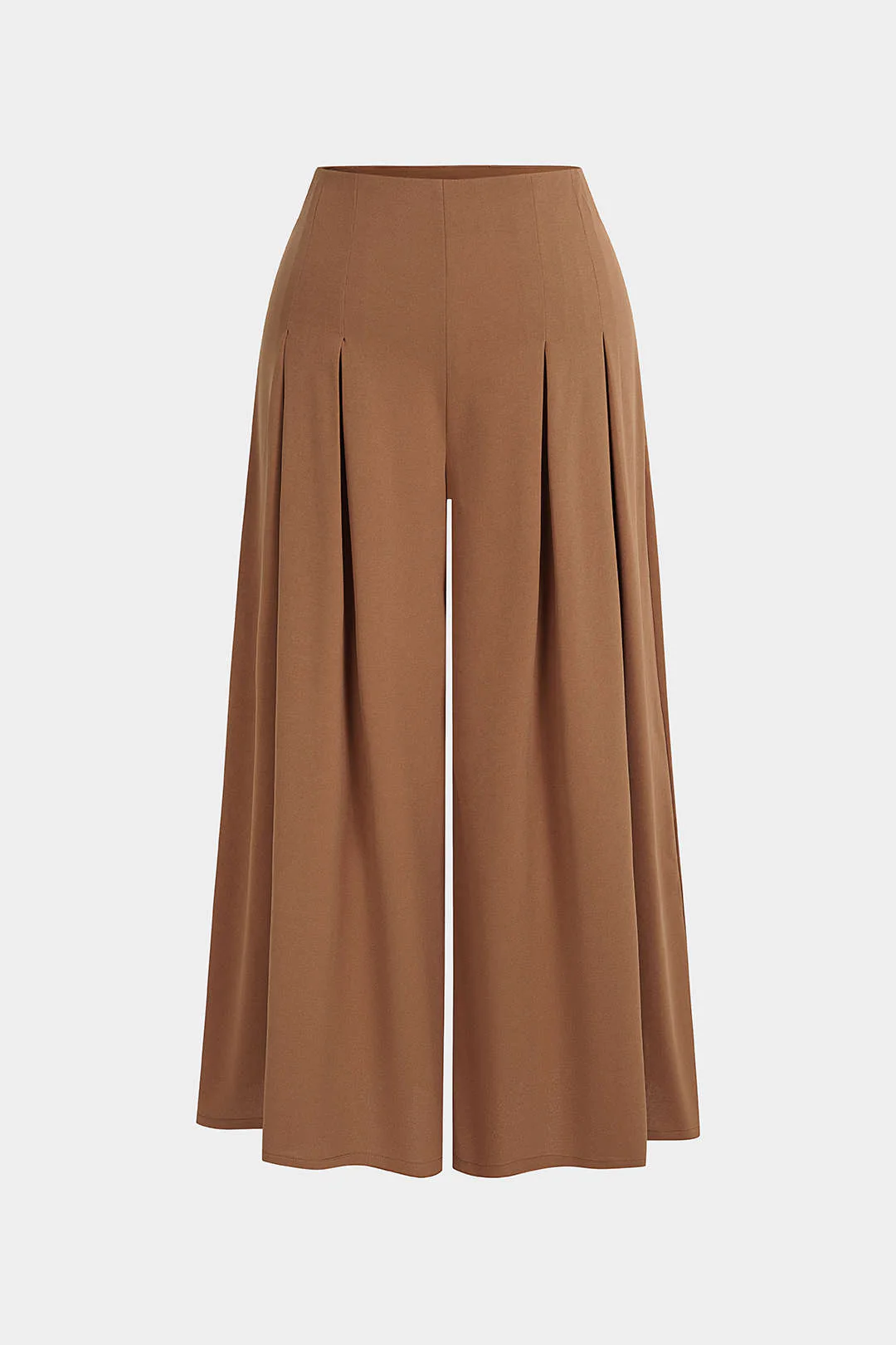 Plus Size Solid Pleated Pants