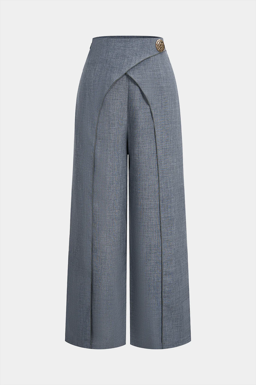 Metallic Decor High Waist Straight Leg Pants