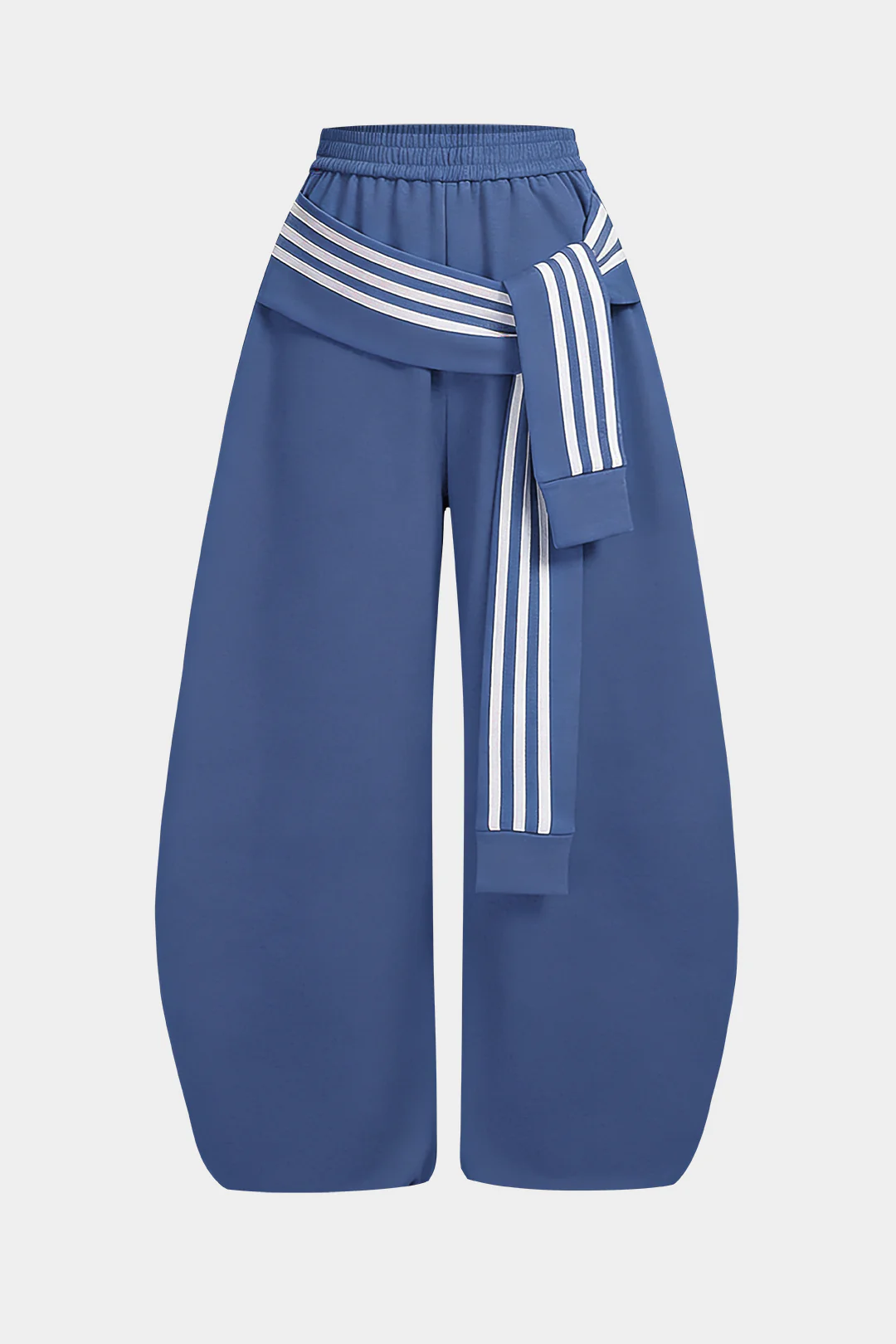 Contrast Striped Knotted High Waist Pants - Image 12