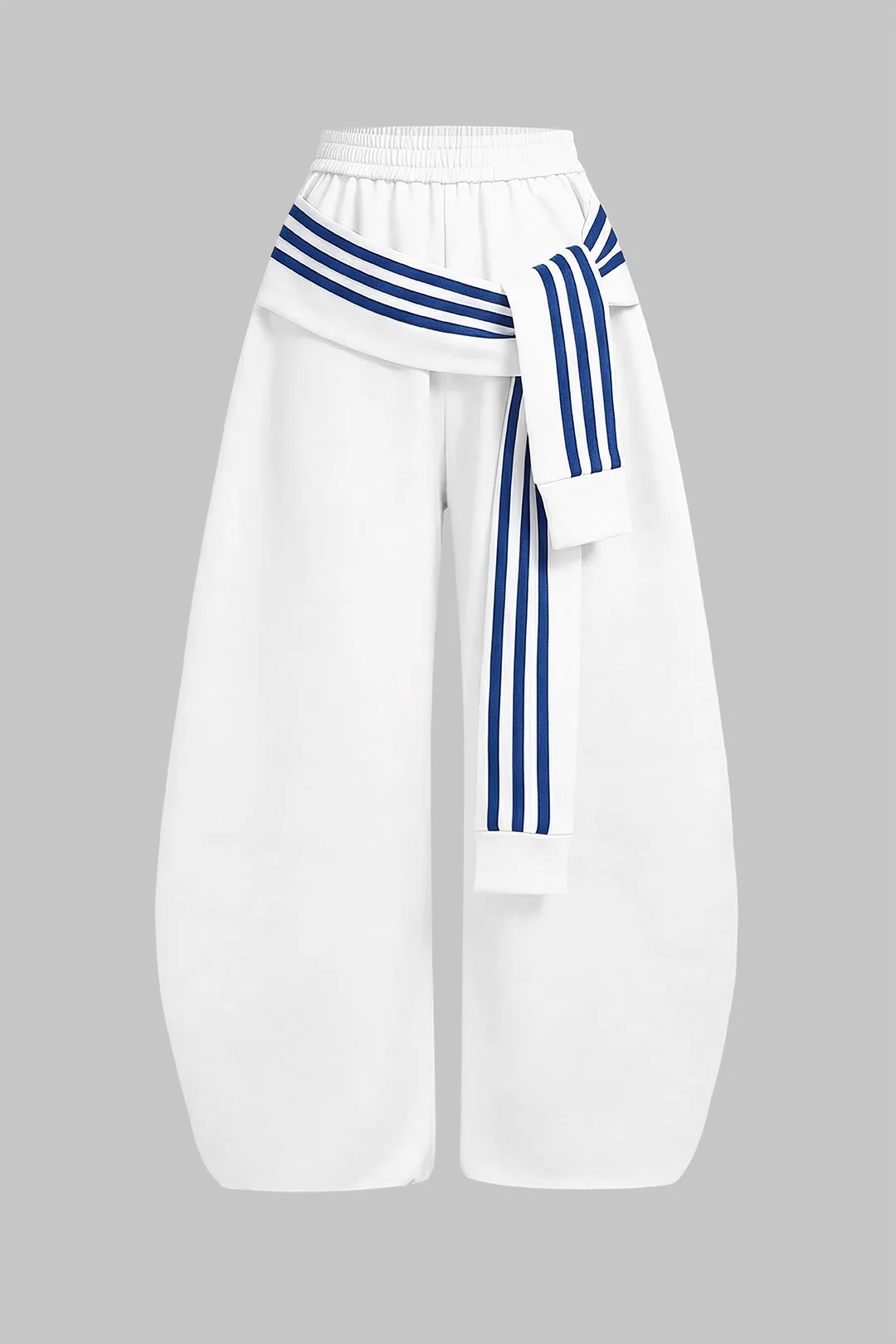Contrast Striped Knotted High Waist Pants - Image 8