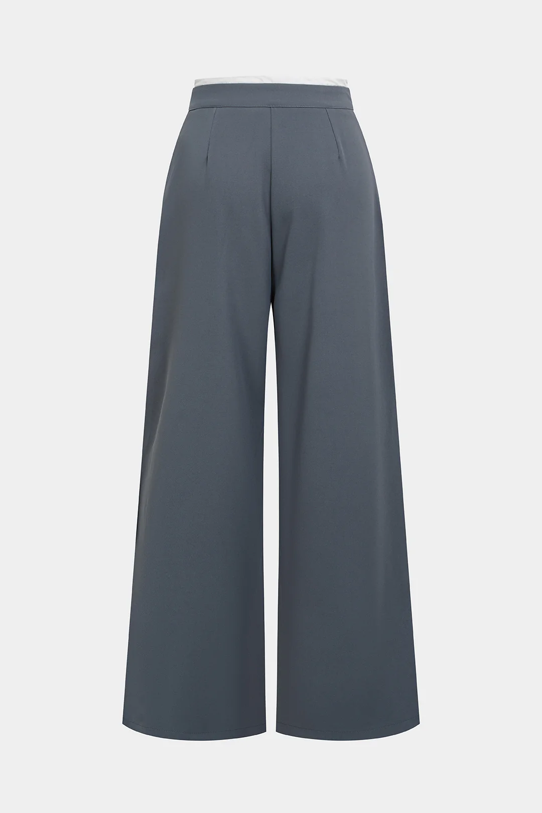 Contrast Double Waistband Drawstring Wide Leg Pants - Image 2