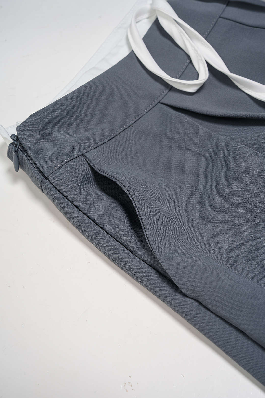 Contrast Double Waistband Drawstring Wide Leg Pants - Image 4