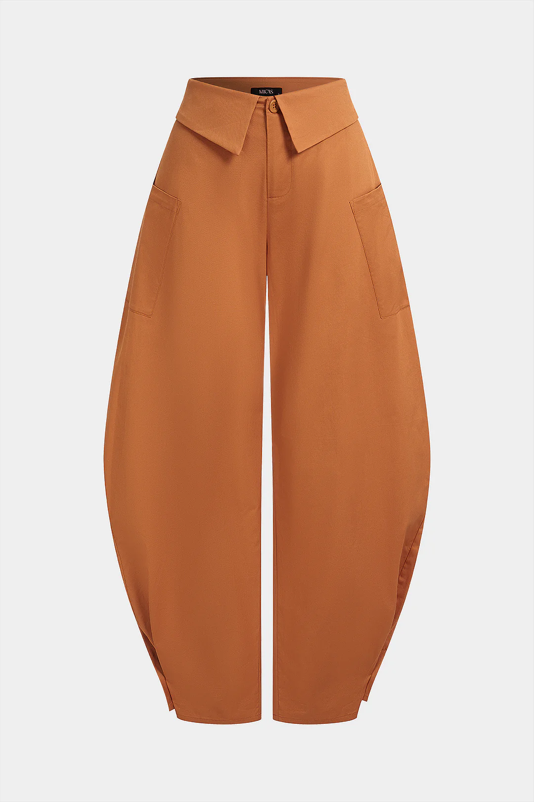 Solid Pocket Button Wide Leg Pants