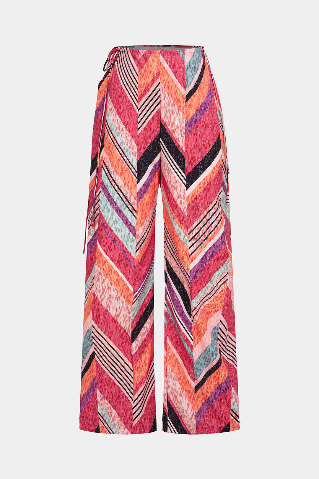 Geometric Print Tie-Up Cut Out Pants - Image 6