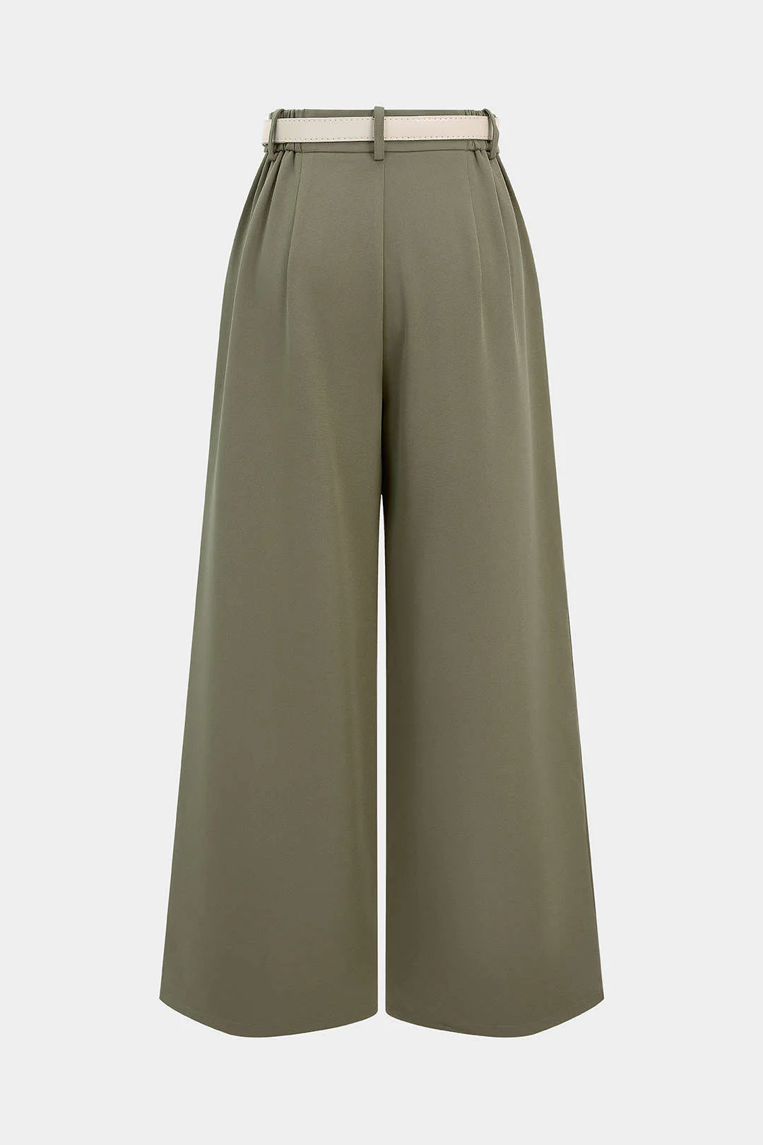 Solid Pleated Straight Leg Pants - Image 5