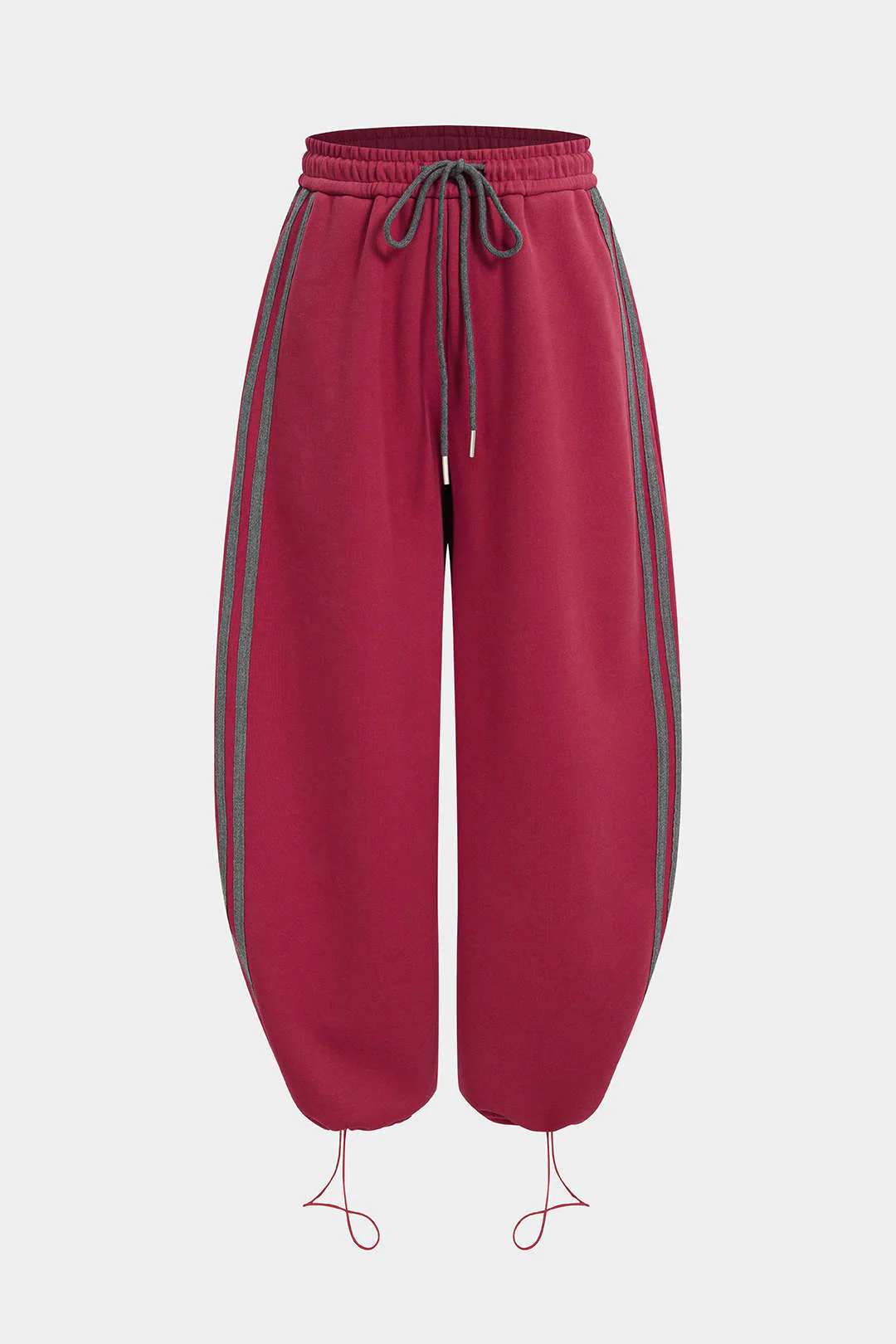 Contrast Drawstring Wide Leg Pants