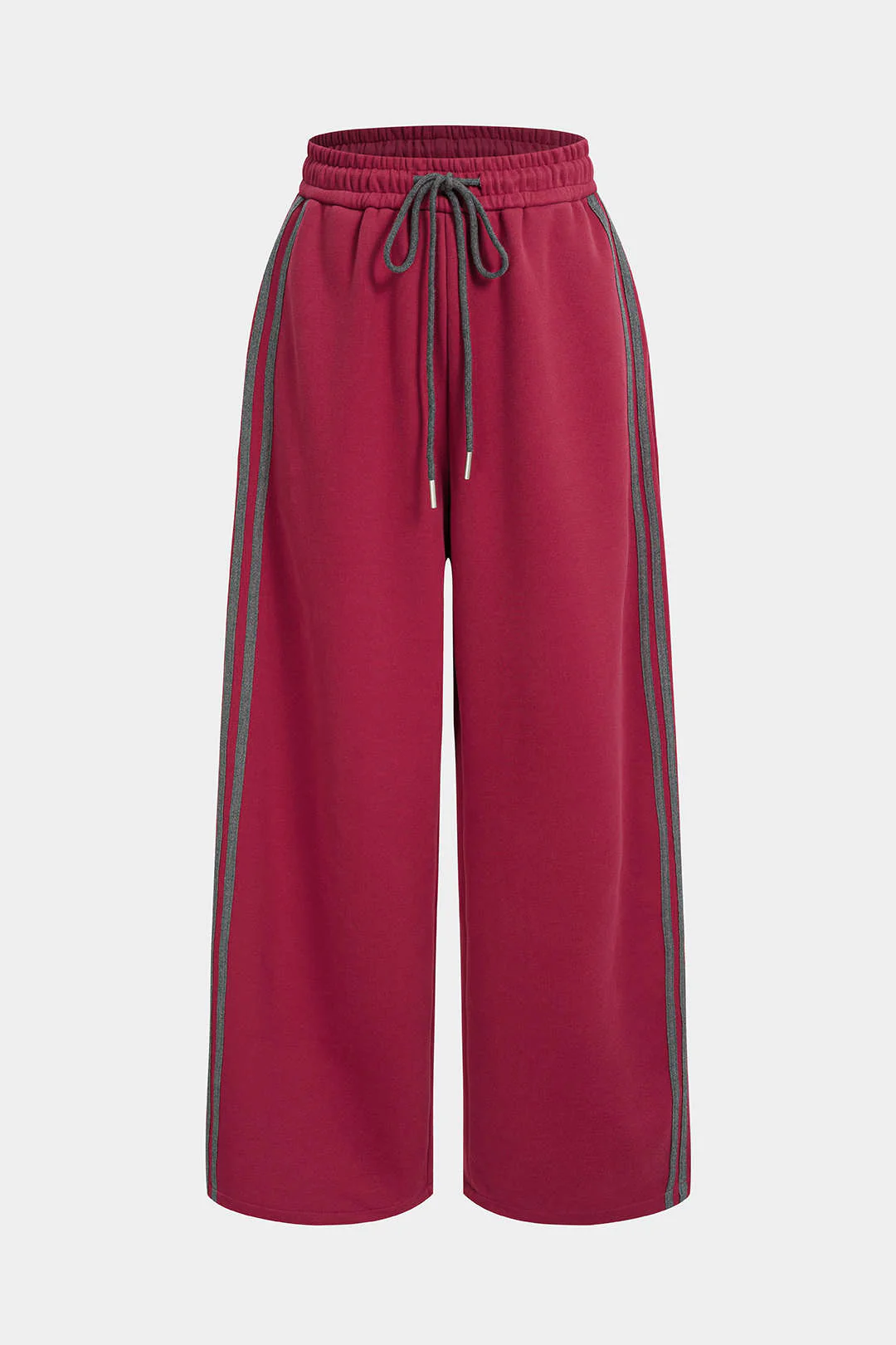Contrast Drawstring Wide Leg Pants - Image 2