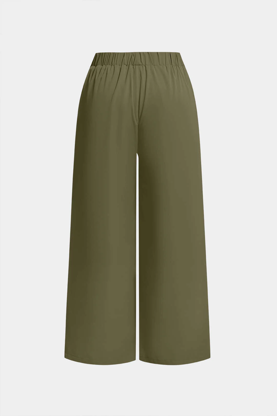 Plus Size Asymmetrical Ruched Wide Leg Pants - Image 2