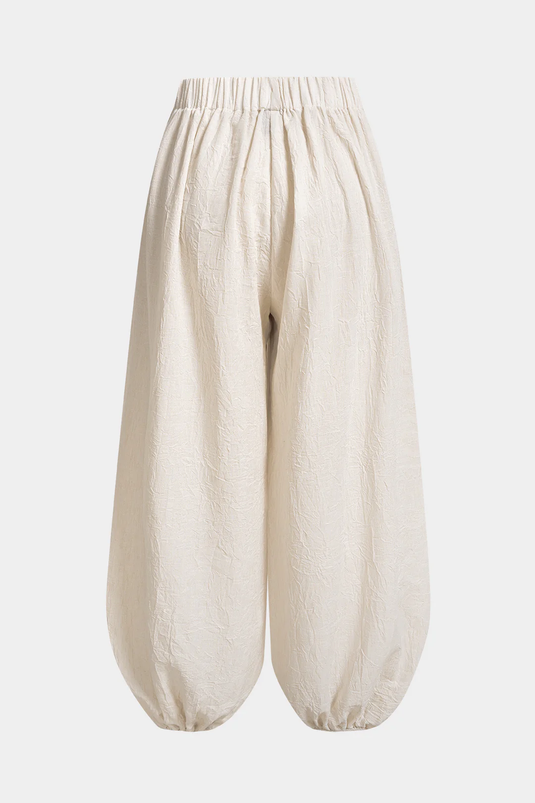 Asymmetrical Button Ruched Wide Leg Pants - Image 2