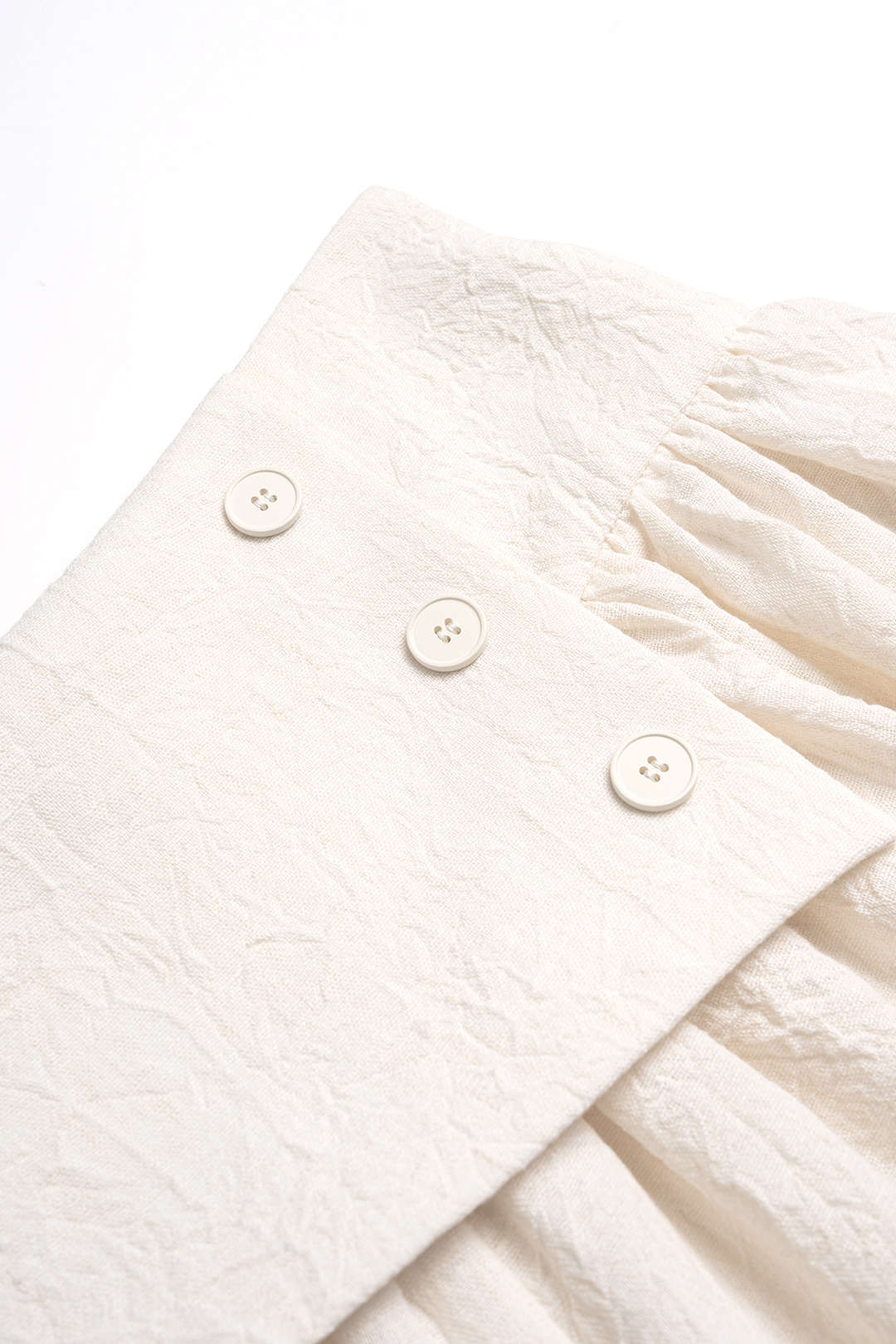 Asymmetrical Button Ruched Wide Leg Pants - Image 3
