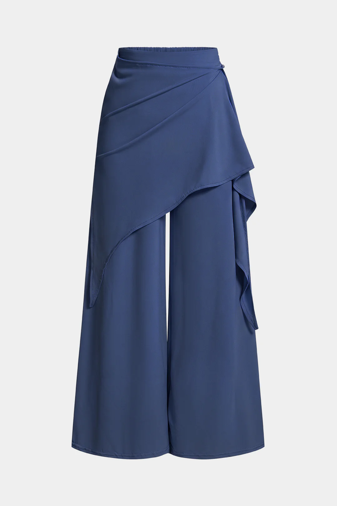 Asymmetrical Ruched Tie-Up Wide Leg Pants - Image 10