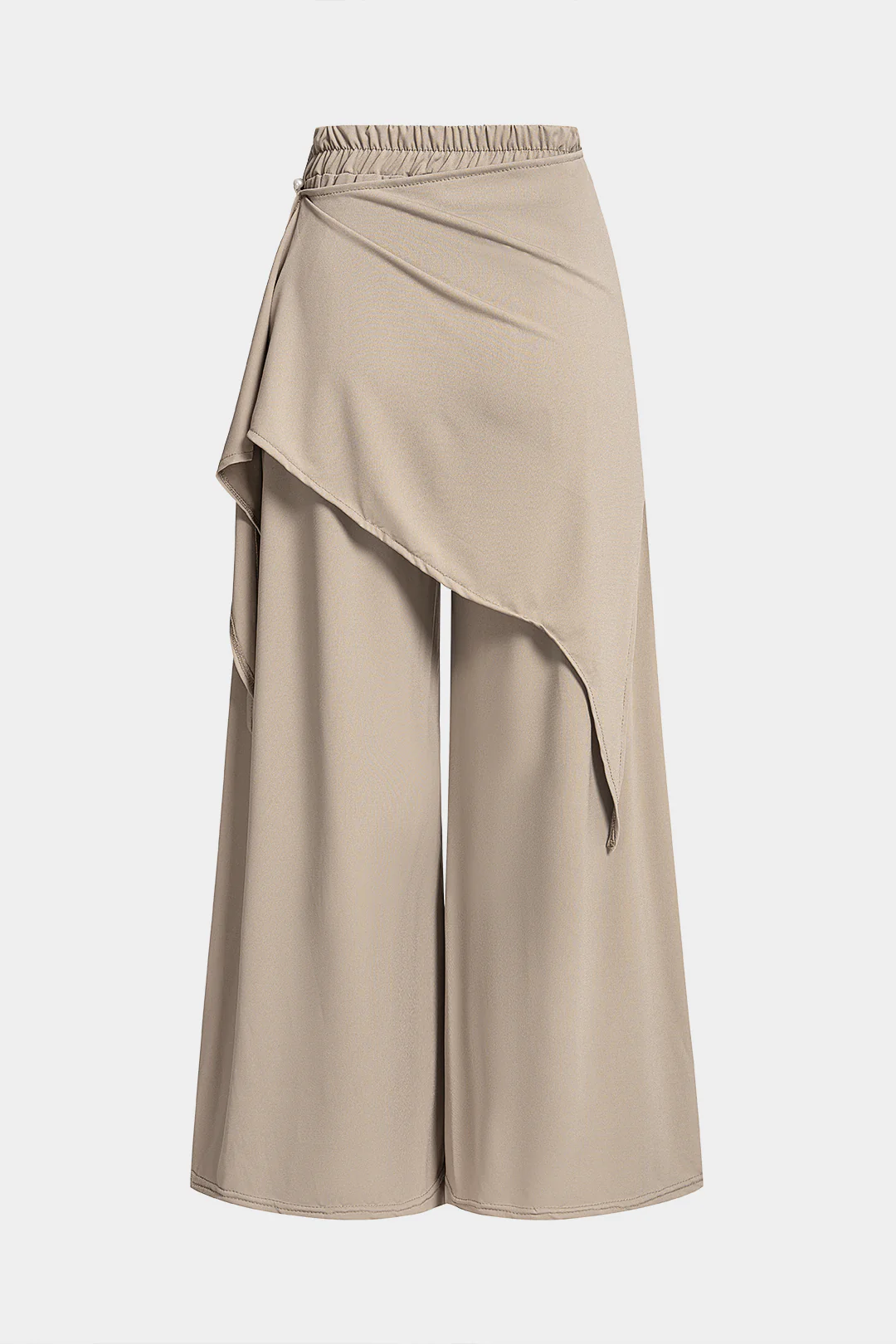 Asymmetrical Ruched Tie-Up Wide Leg Pants - Image 2