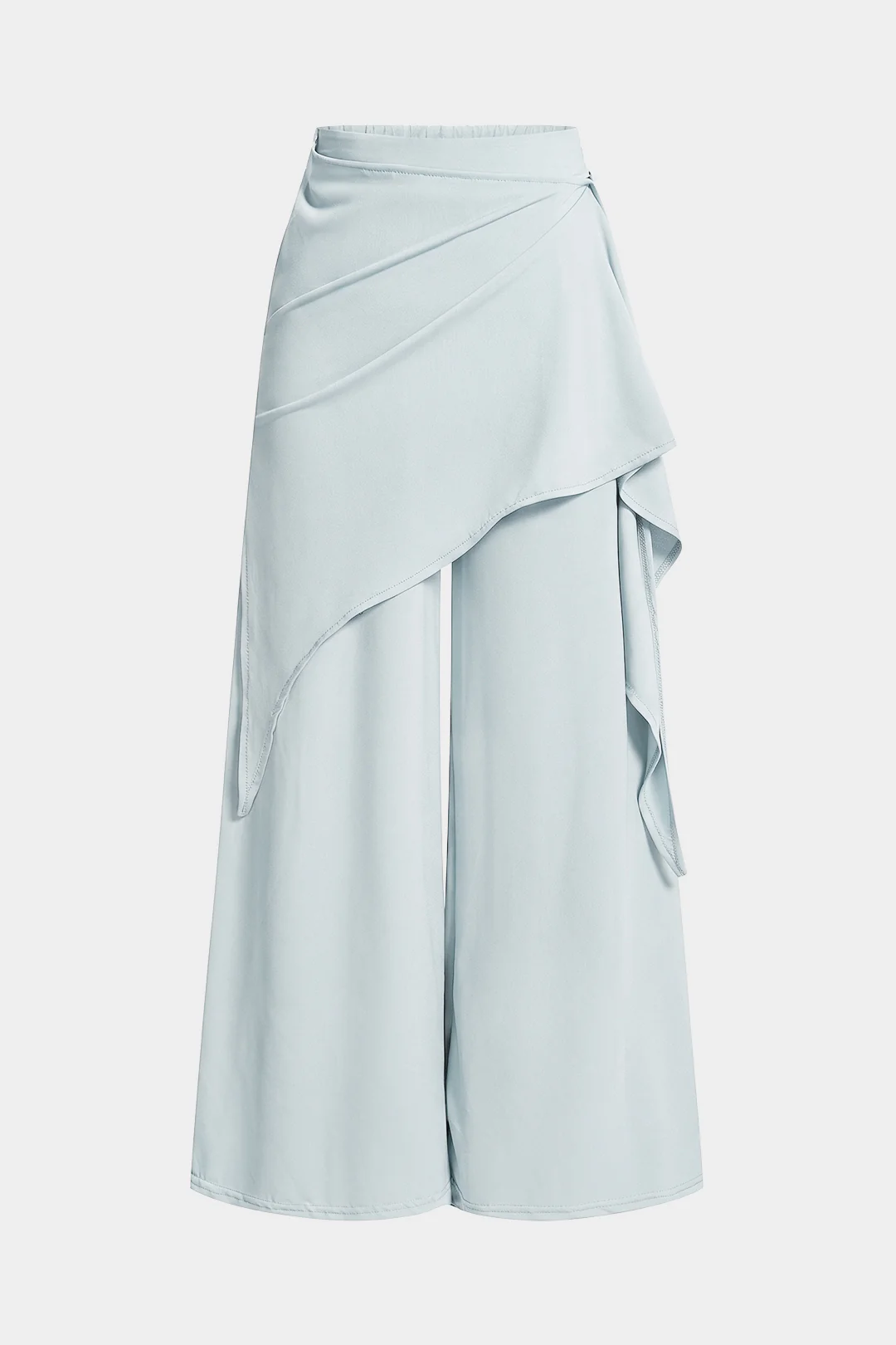 Asymmetrical Ruched Tie-Up Wide Leg Pants - Image 5