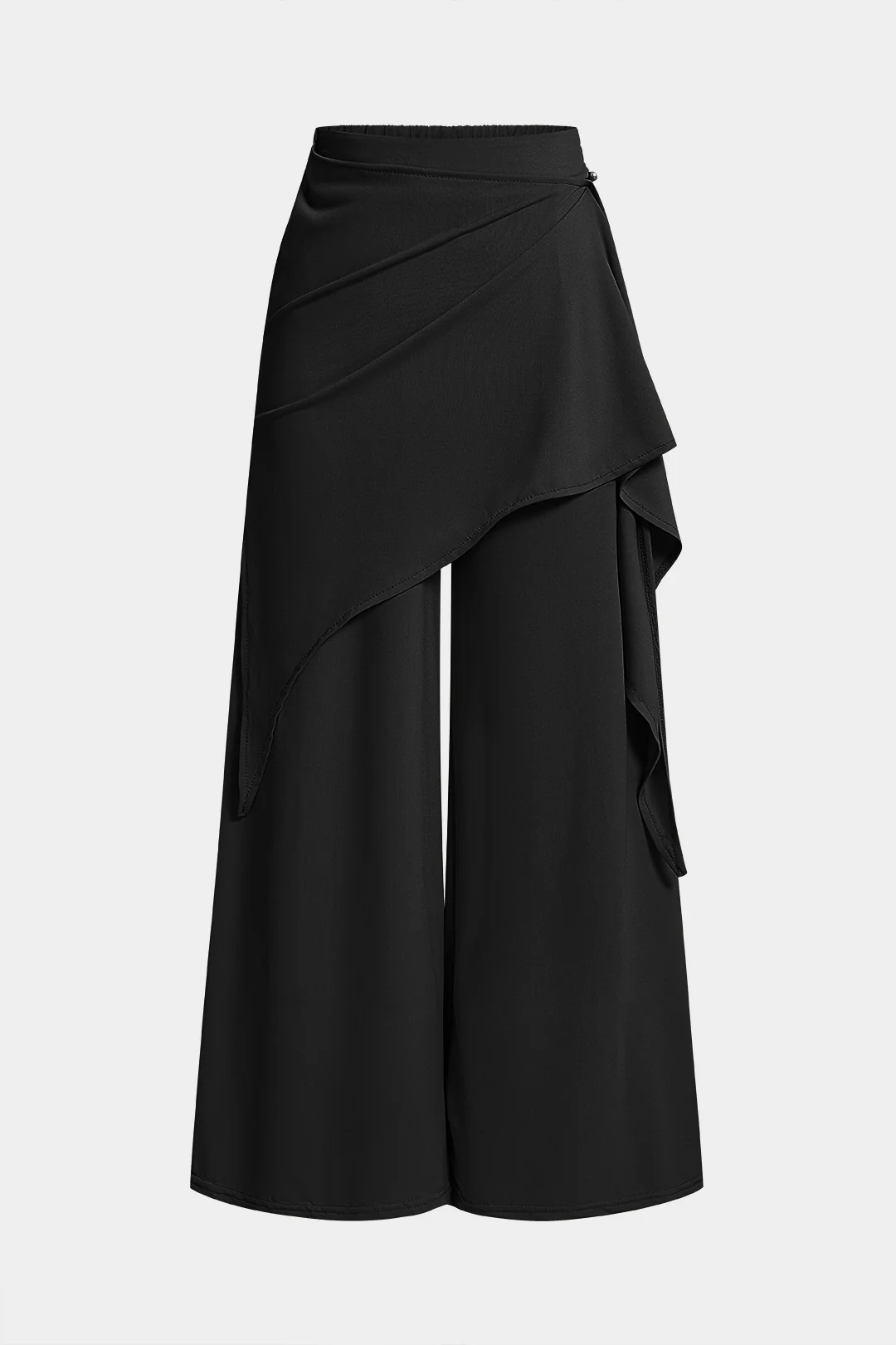 Asymmetrical Ruched Tie-Up Wide Leg Pants - Image 6