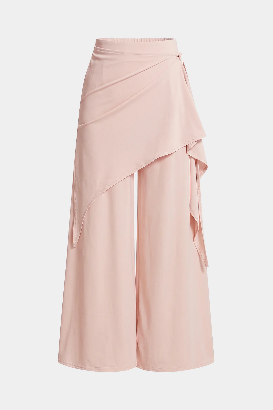 Asymmetrical Ruched Tie-Up Wide Leg Pants - Image 8