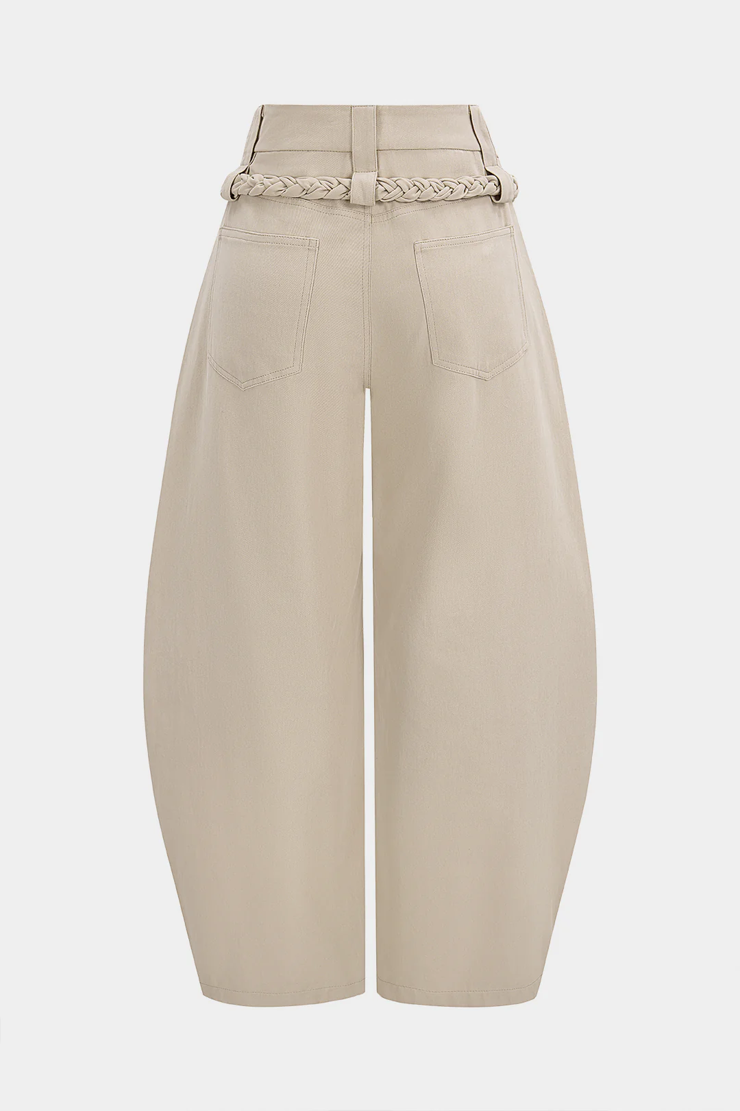 Braided Belted Pocket Wide Leg Pants - Image 2