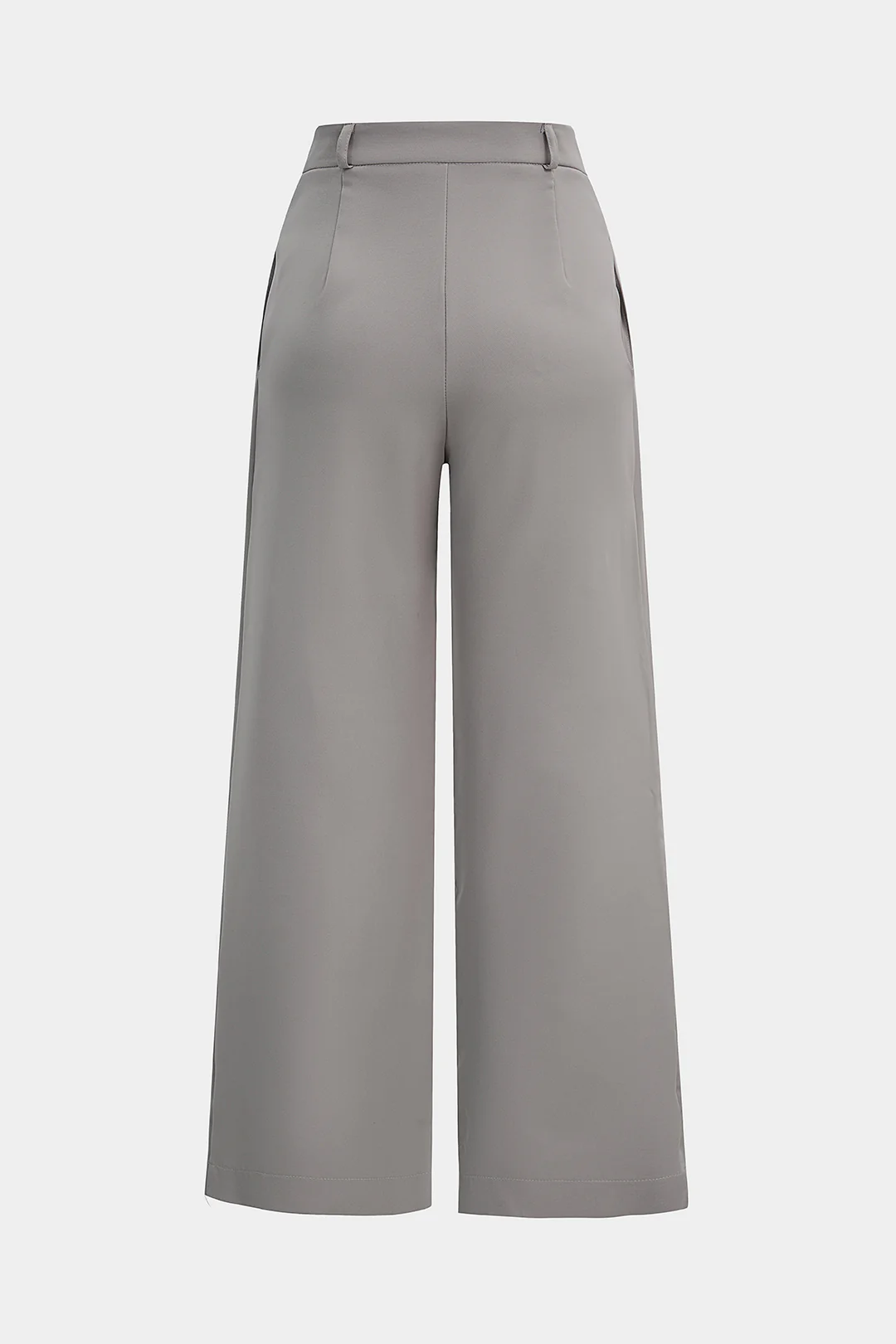 Double Waistband Button High-Waisted Wide-Leg Pants - Image 3
