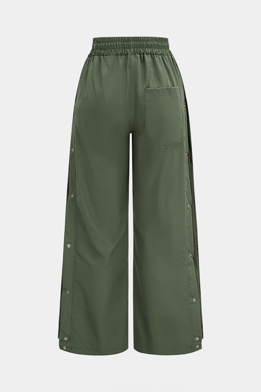 Drawstring Ruched Button High Waist Pants - Image 2
