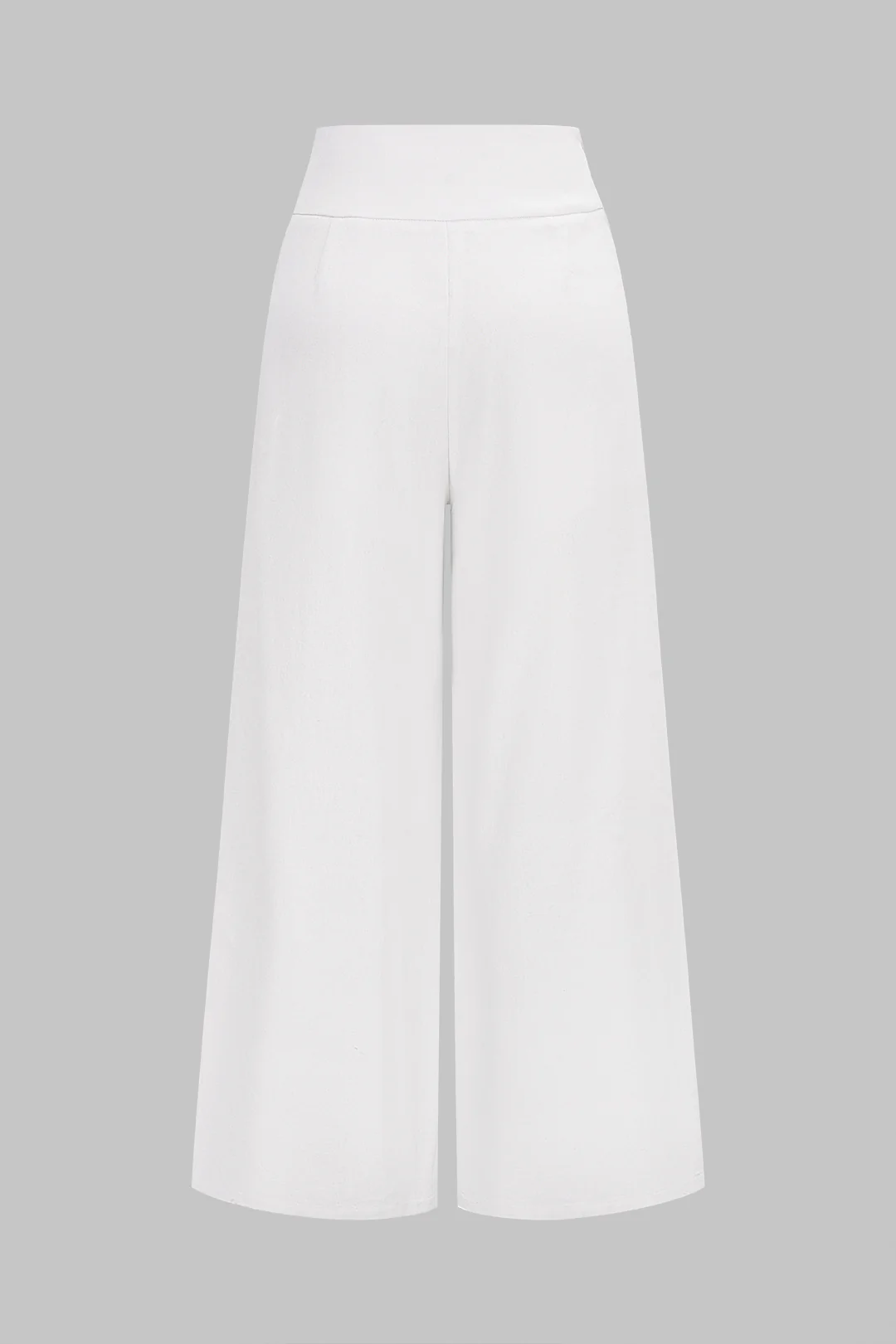 Asymmetrical Waistband Wide Leg Pants - Image 5