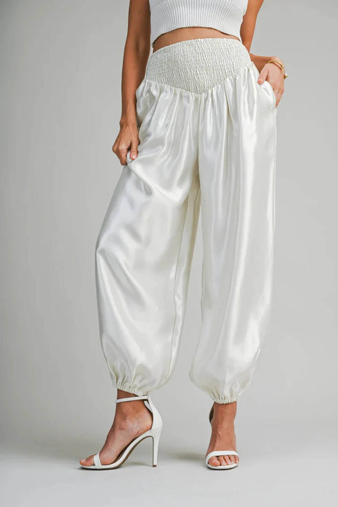 Smocked Pocket Balloon Pants - Image 3