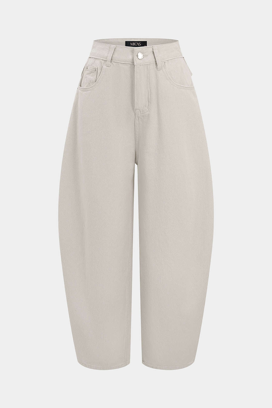 Tie Back Pocket Barrel Jeans