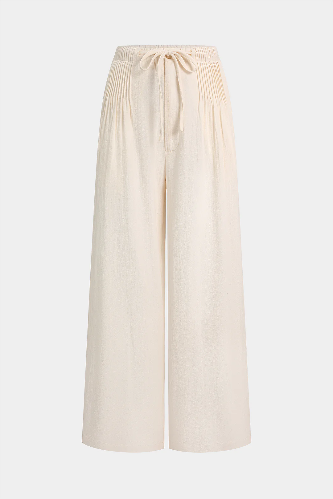 Pleated Drawstring Wide Leg Pants