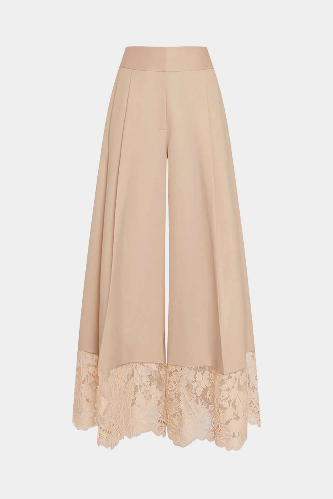 Lace Trim Patchwork Wide Leg Pants