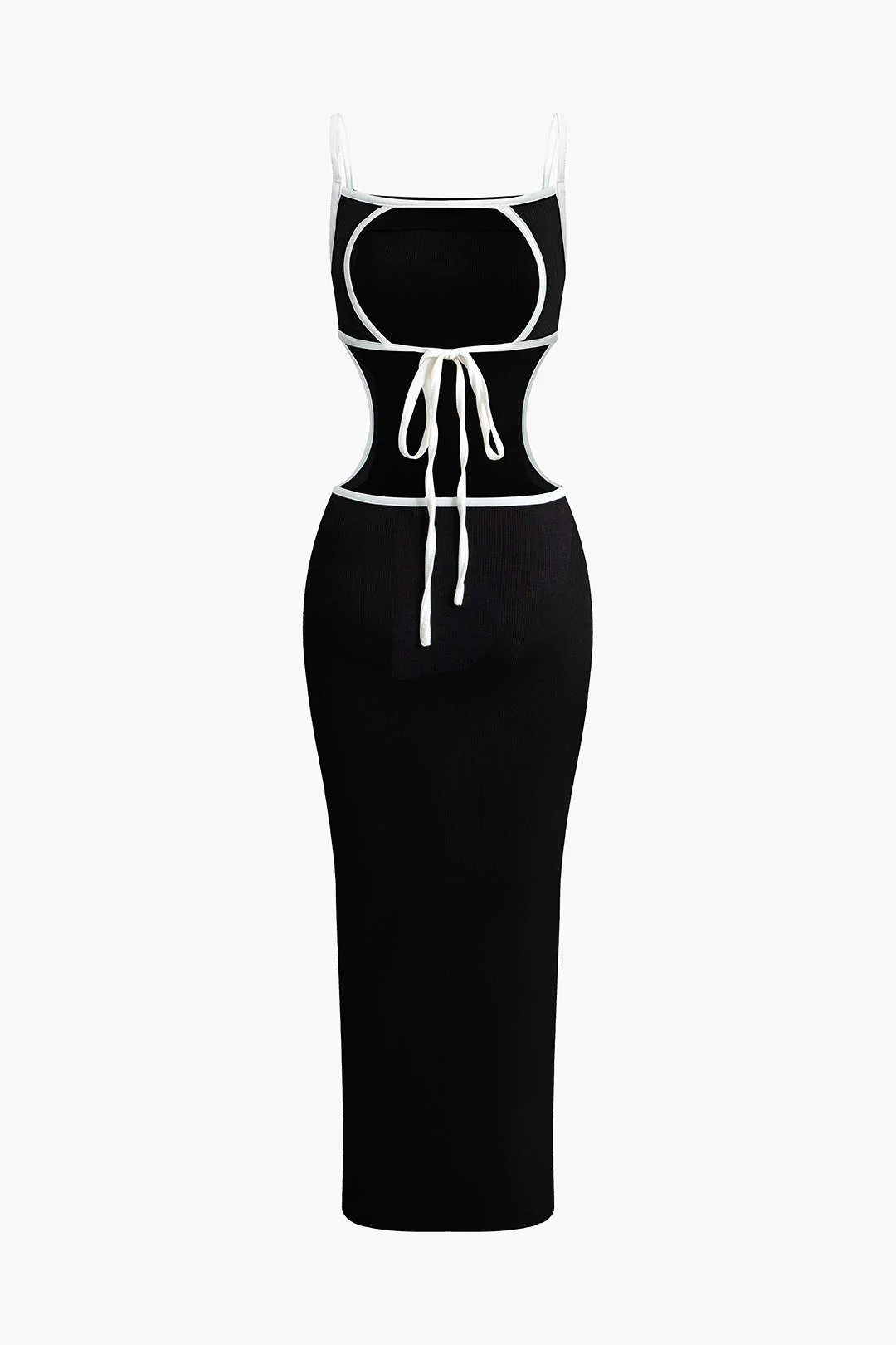 Contrast Cut Out Backless Slip Maxi Dress - Image 7