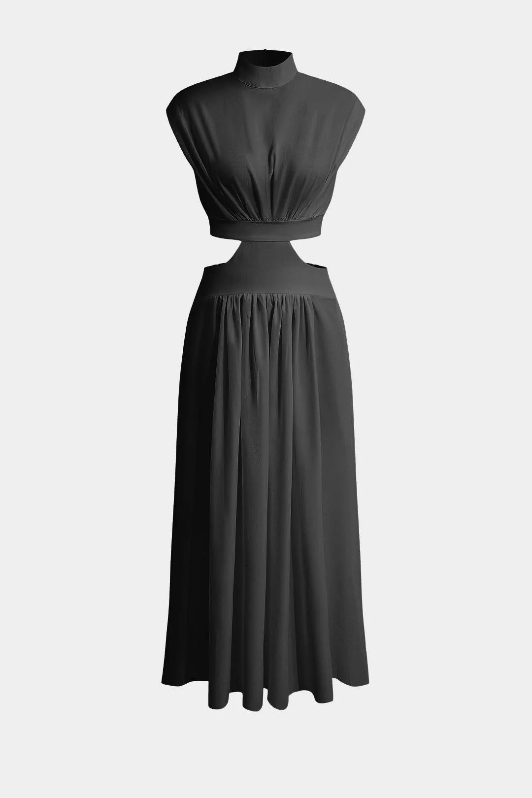 Mock Neck Cut Out Ruched Maxi Dress - Image 11
