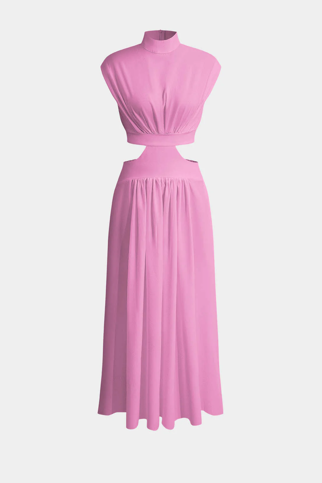 Mock Neck Cut Out Ruched Maxi Dress - Image 12