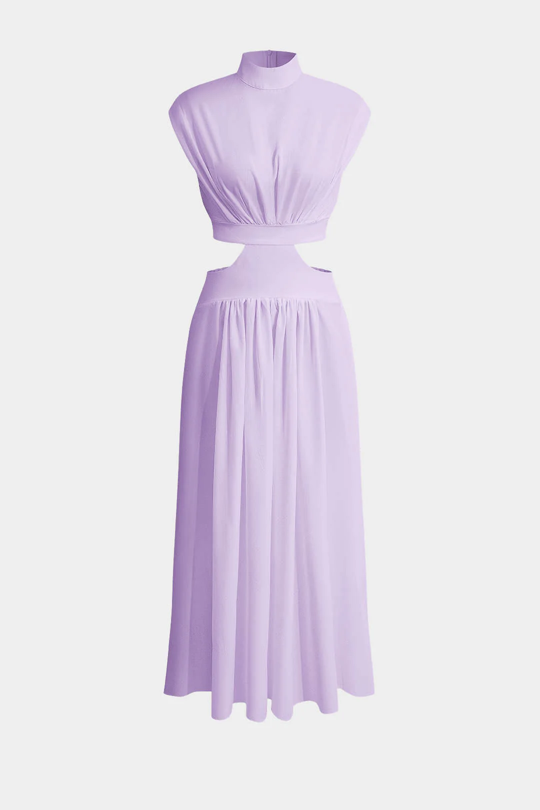 Mock Neck Cut Out Ruched Maxi Dress - Image 9