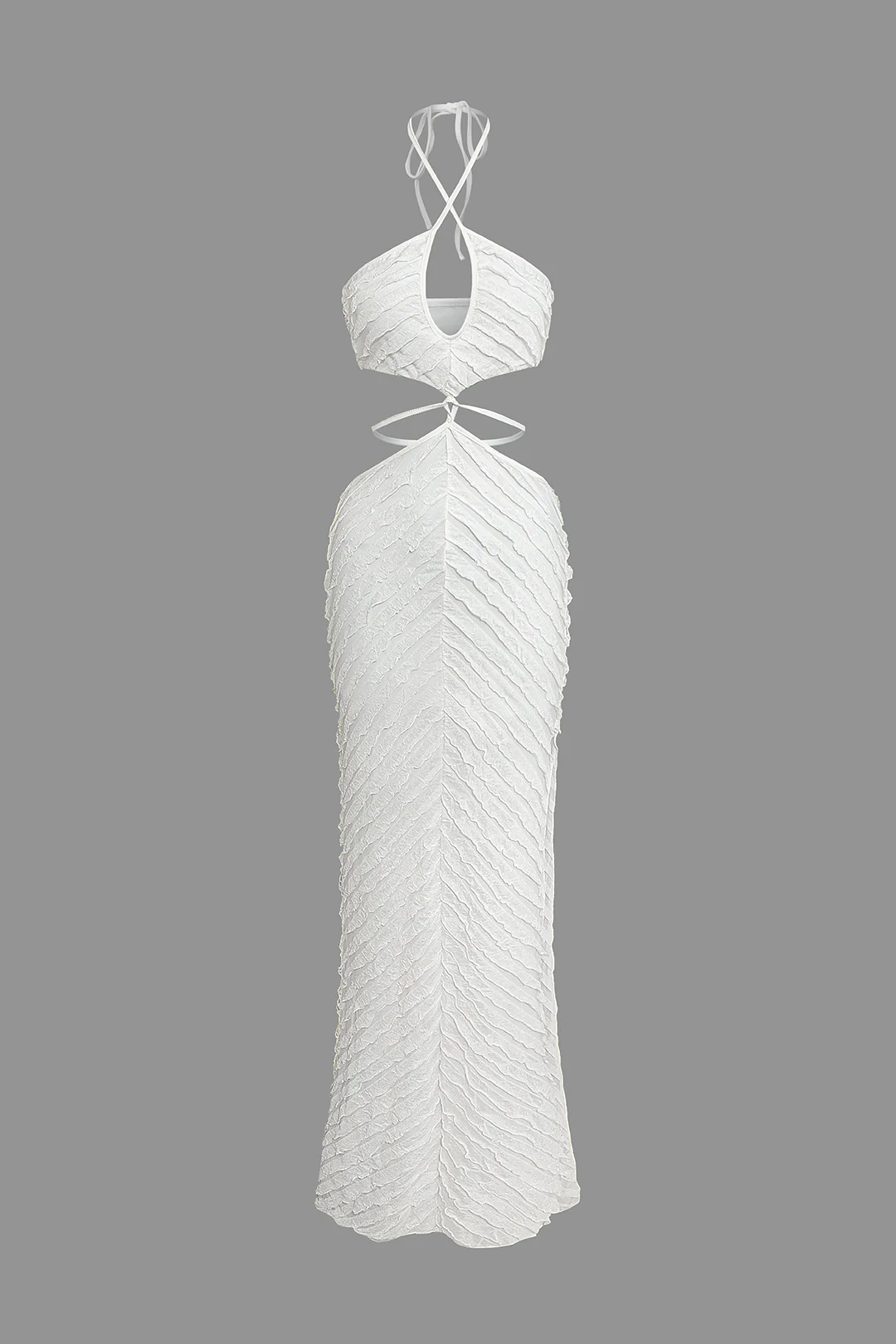 Halter Neck Tie-Up Cut Out Sleeveless Maxi Dress