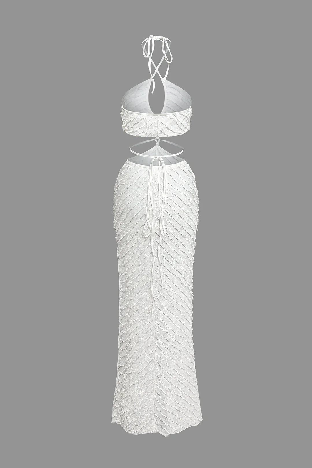 Halter Neck Tie-Up Cut Out Sleeveless Maxi Dress - Image 2
