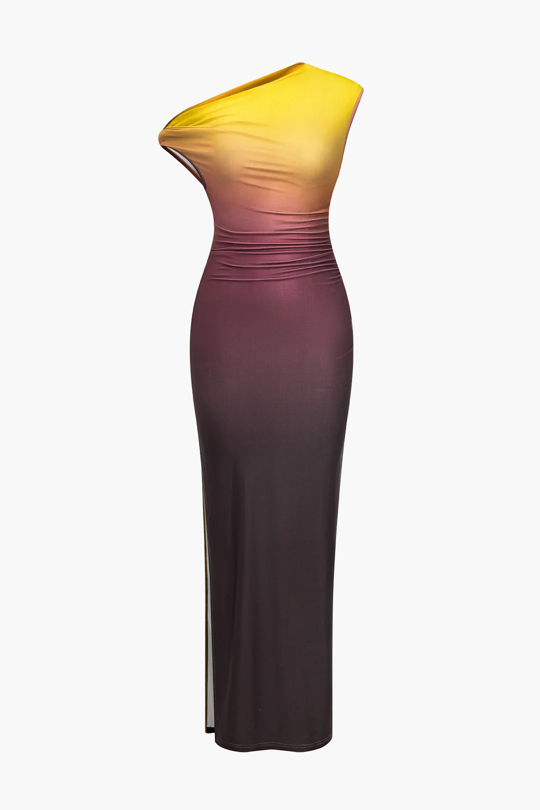Ombre Print One Shoulder Asymmetrical Maxi Dress - Image 2