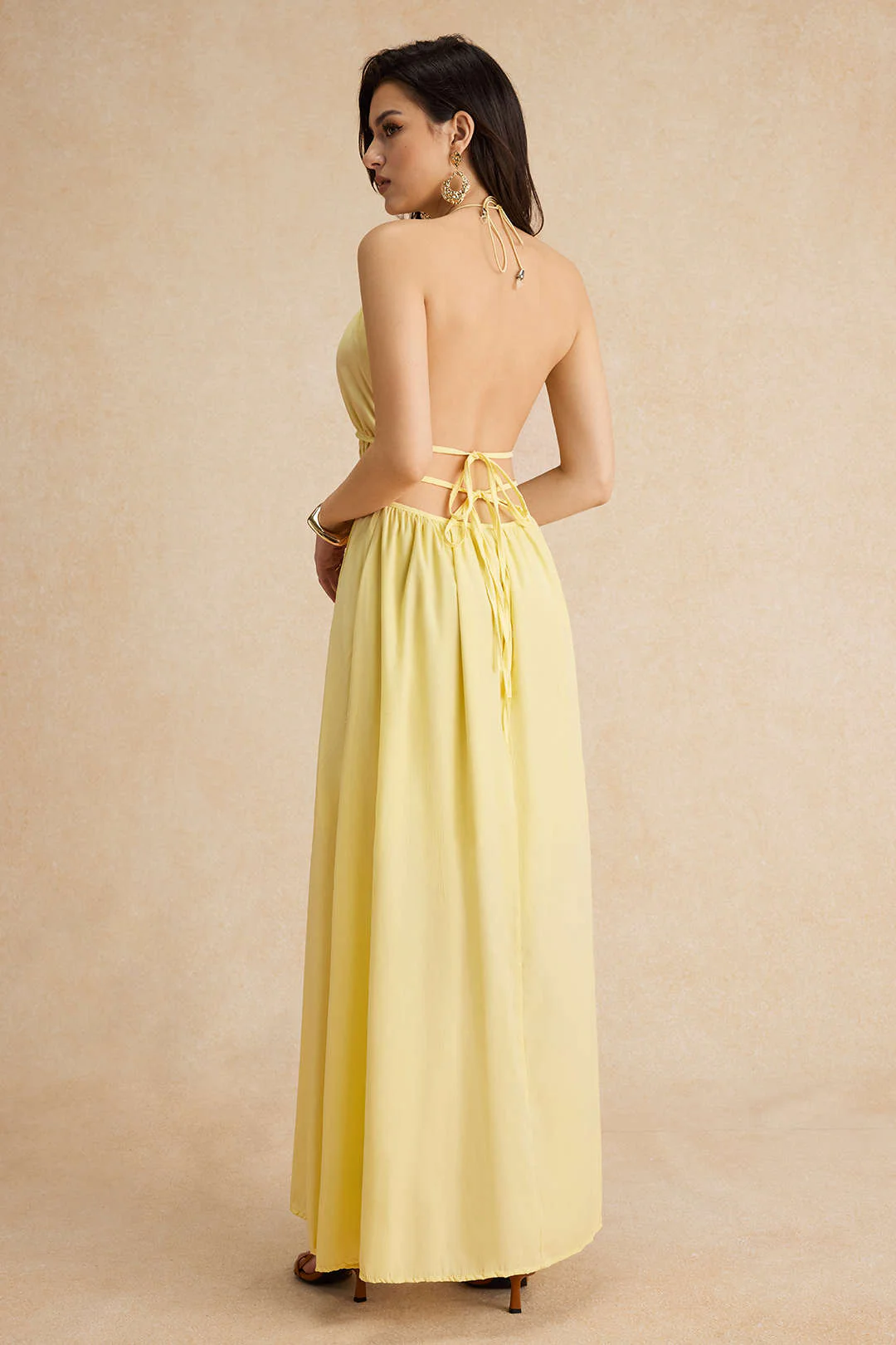 Halter Neck Cut Out Sleeveless Maxi Dress - Image 10