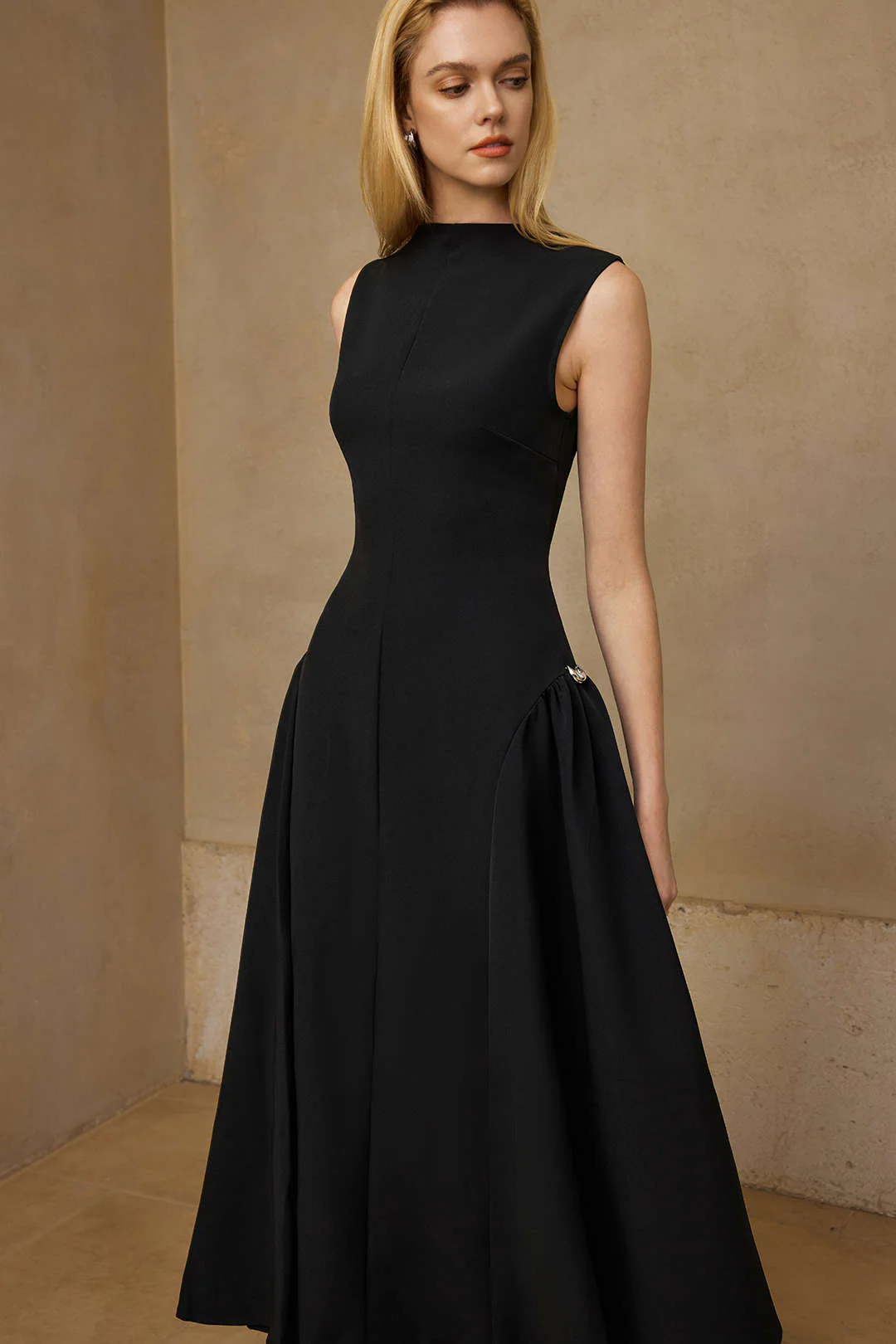 Metallic Decor Zipper Sleeveless Maxi Dress - Image 13