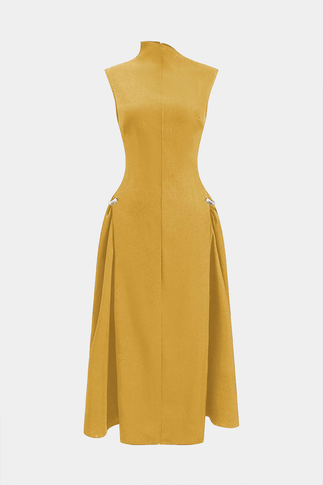 Metallic Decor Zipper Sleeveless Maxi Dress - Image 16