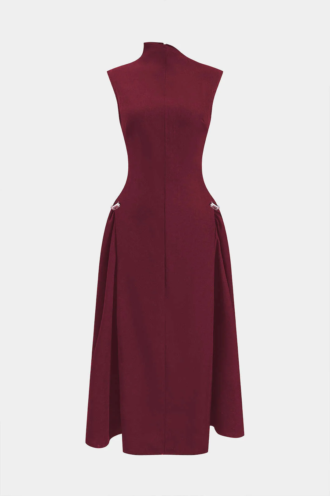 Metallic Decor Zipper Sleeveless Maxi Dress - Image 18