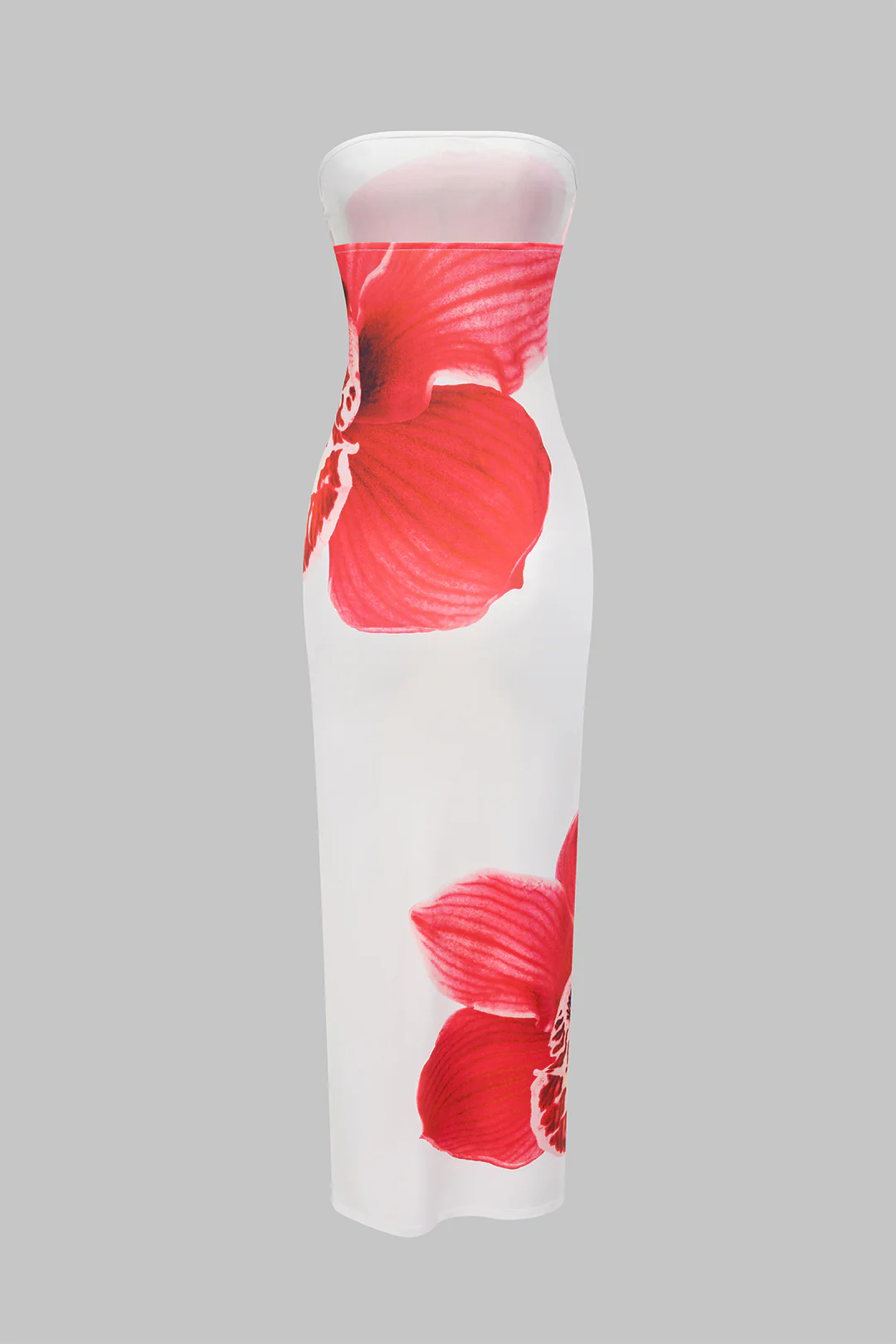 Floral Print Strapless Maxi Dress - Image 3